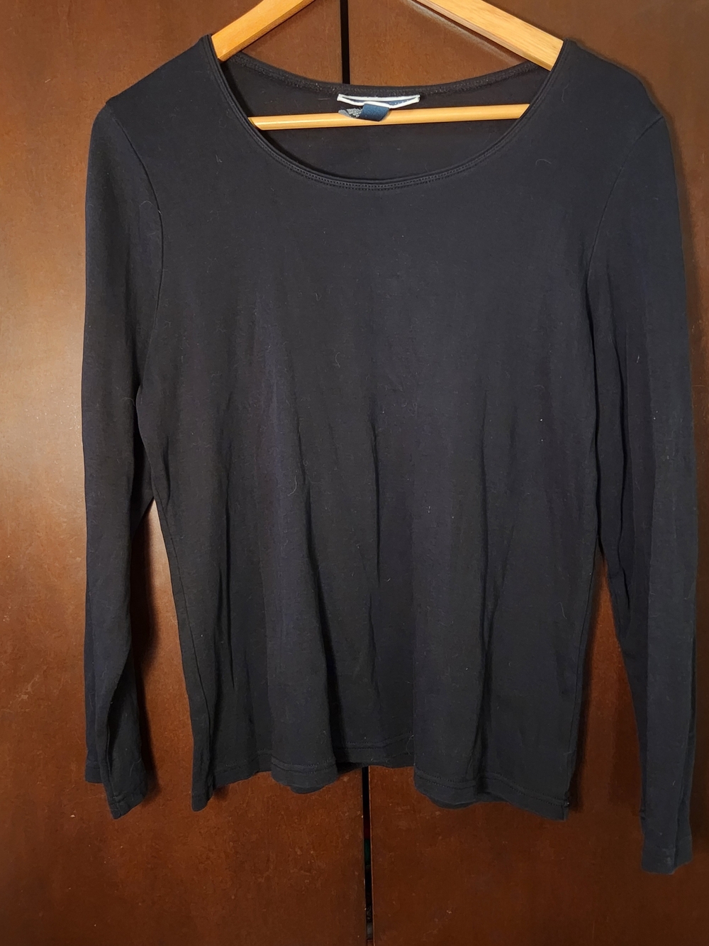 Karen Scott Black Long Sleeve Top Women Size Large
